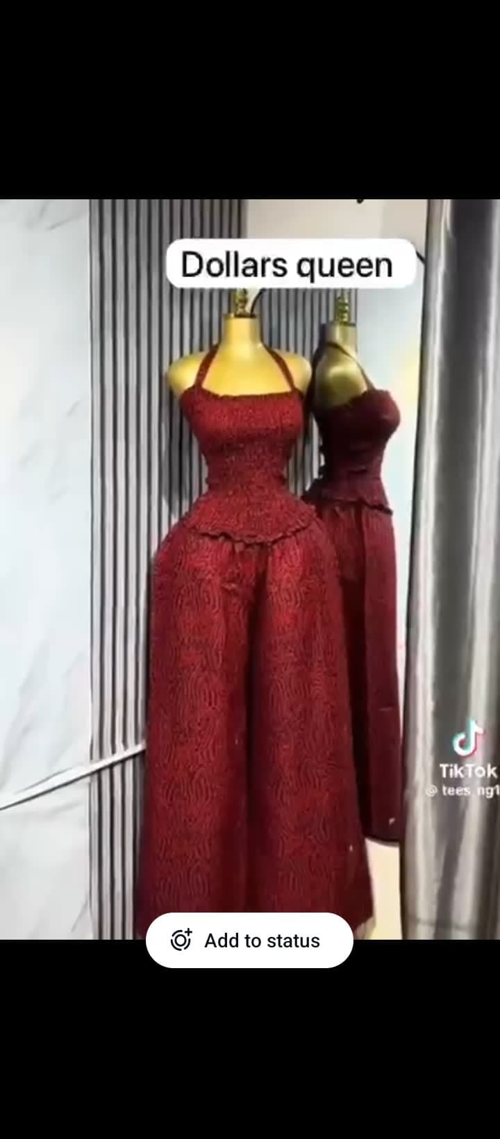 Shirred top and baggy trouser