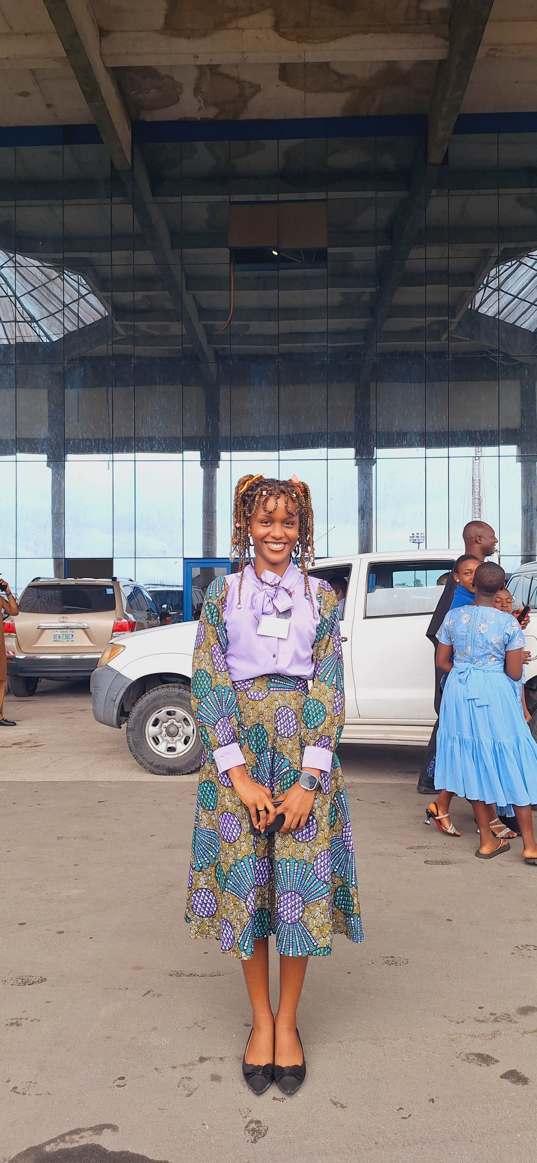 Circle Skirt and Crepe Shirt